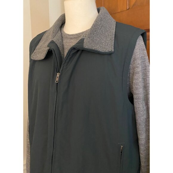 LL Bean Fleece Lined Nylon Vest Mens‎ XL Green Full-Zip Outdoor Hiking Gorpcore - Picture 1 of 13